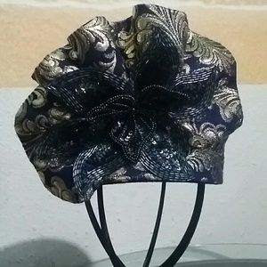 Blue & Gold Pill Box Hat (Church/Derby)